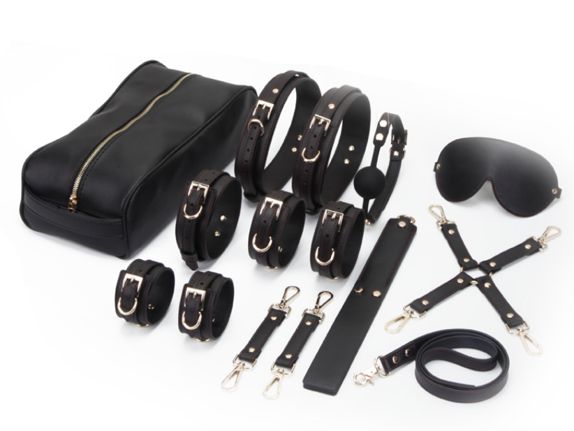 Leather BDSM Restraint Kit AS2404-BK0021S