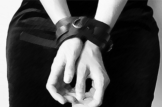 Leather Adjustable Handcuffs Restraint AS2404-HC0021S