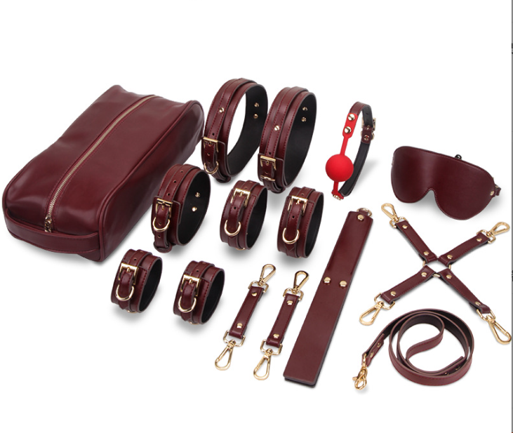 Leather BDSM Restraint Kit AS2404-BK0021S