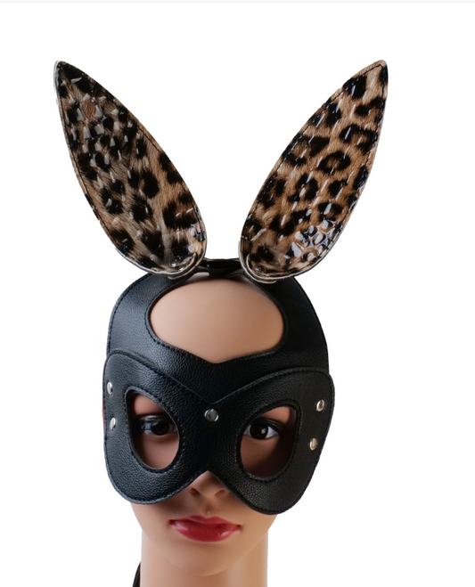 Leopard Rabbit Mask Hood BDSM