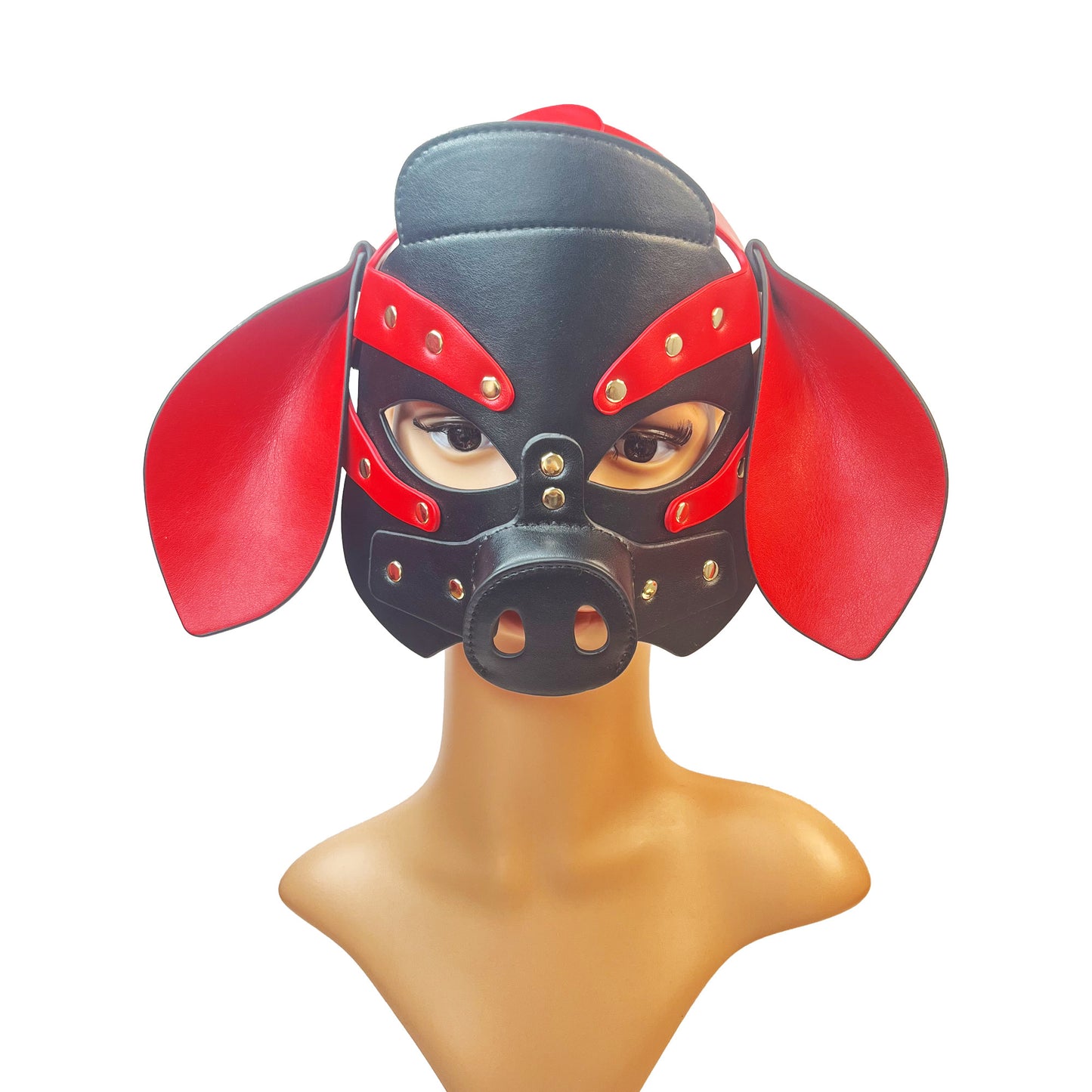 PU Leather Cosplay Piggy Hood Mask