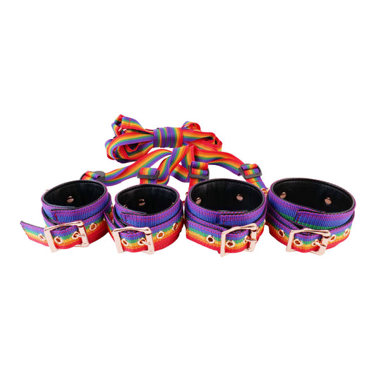 Rainbow Bed Restraint Kit LGBTQ Bondage Set